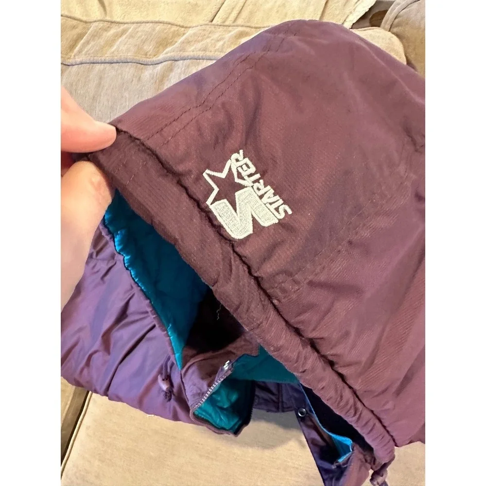 Starter Mighty Ducks Jacket Mens XXL Purple Teal Excellent Vintage NHL Puffer - Picture 6 of 8